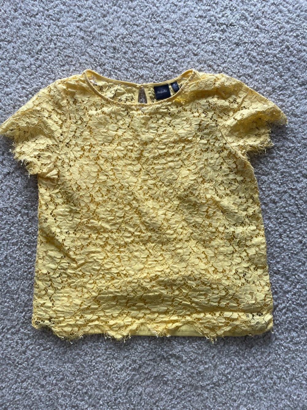 Rafaella Bright Yellow Floral Lace Blouse